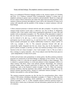 Nouny tail-head linkage: The anaphoric sentence