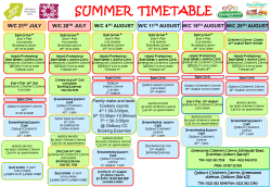 Summer Timetable