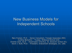 New Business Models for Independent Schools