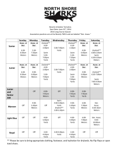 Beverly Schedule Tentative. Start Date: June 23rd, 2014 2014 Long