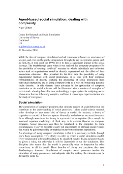 Agent-based social simulation: dealing with complexity