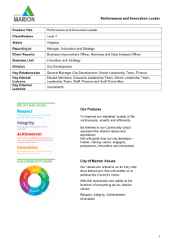 Performance and Innovation Leader 1 Our