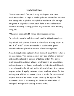 16u Softball Rules *Game is women`s fast pitch using 10 Players