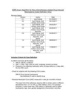 Algorithm for Neutropenia (Case Definition Only)