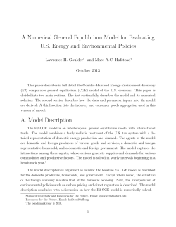 A Numerical General Equilibrium Model for Evaluating U.S. Energy