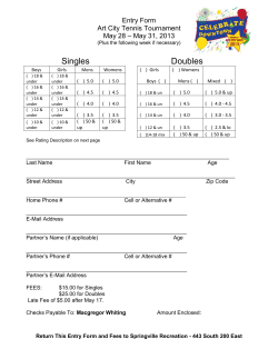 Singles Doubles - Springville City
