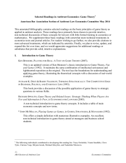 Selected Readings in Antitrust Economics: Game Theory American