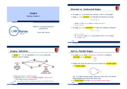 Graphs Graphs: Definition Directed vs. Undirected