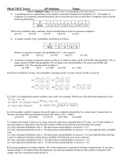 PRACTICE Test 6 - Kenwood Academy High School