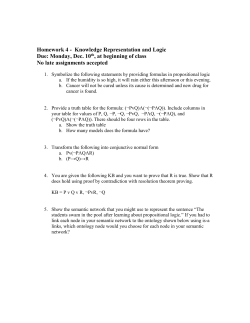 Homework 5 - Knowledge Representation and Logic