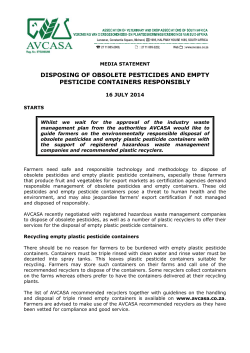 disposing of obsolete pesticides and empty pesticide