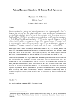 How National Treatment in the EU Economic Agreements Influences