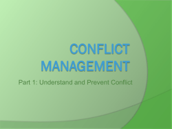 Conflict Management - HumanitarianResponse