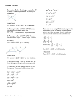Determine whether the triangles are similar. If so, write a similarity