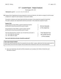 4.7 &ndash; Leontief Input &ndash; Output Analysis