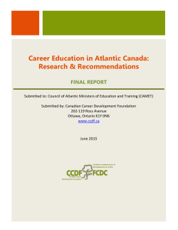 Career Education in Atlantic Canada