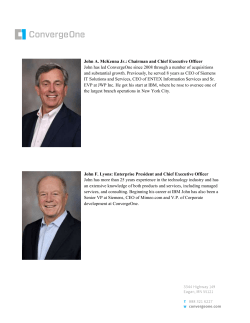 John A. McKenna Jr.: Chairman and Chief Executive Officer John