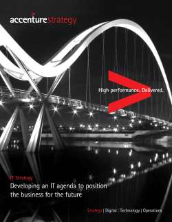 Developing an IT agenda to position the business for the
