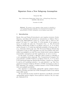 Signature from a New Subgroup Assumption