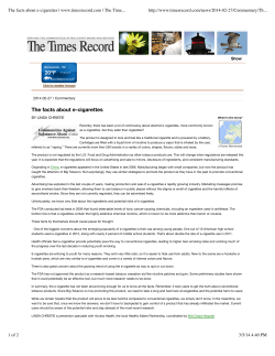 The facts about e-cigarettes | www.timesrecord.com | The Times