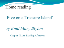 Home reading `Five on a Treasure Island` by Enid Mary Blyton