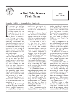 A God Who Knows Their Name - Village Presbyterian Church