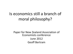 Is economics still a branch of moral philosophy?