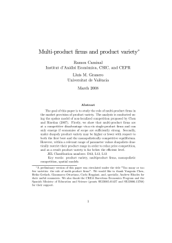 Multi-product firms and product variety