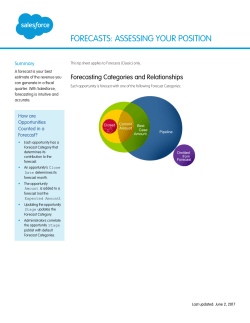Forecasts: Assessing Your Position