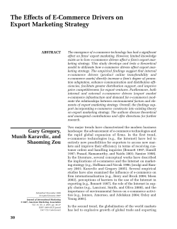 The Effects of E-Commerce Drivers on Export Marketing Strategy