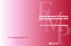PCausality assessment of an adverse event following immunization