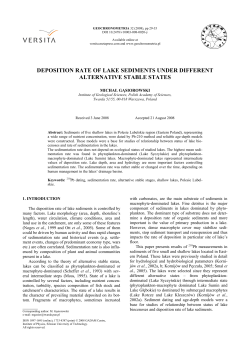 deposition rate of lake sediments under different alternative stable