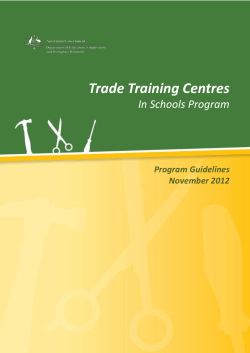 Trade Training Centres - Department of Education and Training