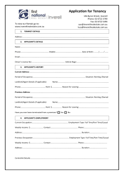 Application for Tenancy - First National Real Estate Inverell