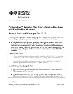 2017 Platinum Blue Complete Plan Annual Notice of Changes and