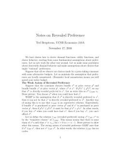 Notes on Revealed Preference