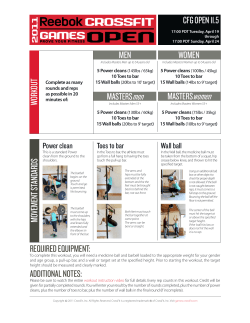 MOVEMENT STANDARDS CFG OPEN 11.5 REQUIRED