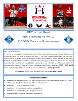 GET In the Game for a chance to win a $10,000 College Scholarship
