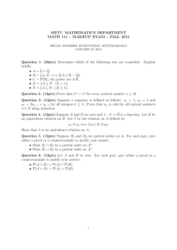 METU MATHEMATICS DEPARTMENT MATH 111