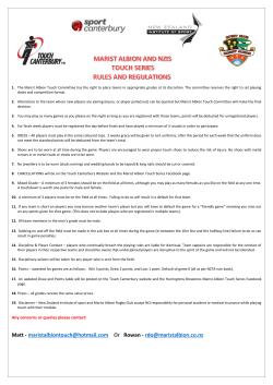 Senior Touch Module Rules and Regulations 2015