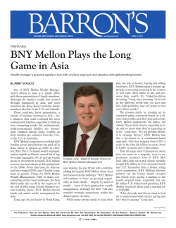 BNY Mellon Plays the Long Game in Asia