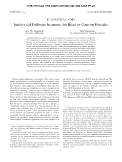 Intuitive and Deliberate Judgments Are Based on Common Principles