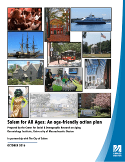 Salem for All Ages: An age-friendly action plan