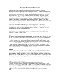 Proposition 30: Options and Consequences Proposition 30 (Prop