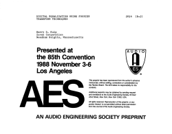 Presented at AuD,O the 85th Convention 1988November 3