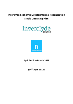 Inverclyde Council, with support from ri, will progress the following