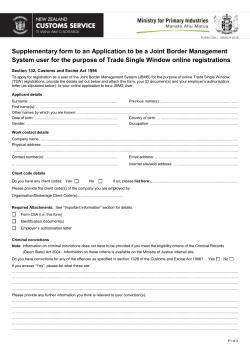 C9A - Supplementary form to an Application to be a JBMS user for