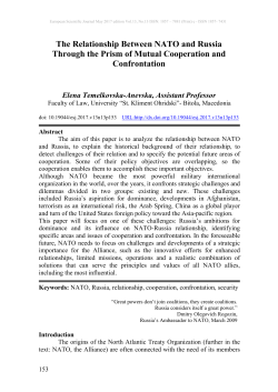 The Relationship Between NATO and Russia Through the Prism of