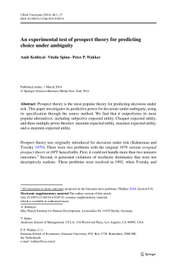 An experimental test of prospect theory for predicting