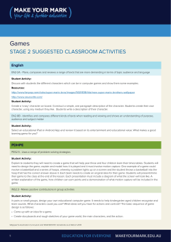stage 2 suggested classroom activities
